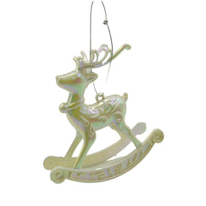 Ornament brad de Craciun, Perlat, in forma de Ren, 11 cm x 11 cm, Plastic, Flippy-0