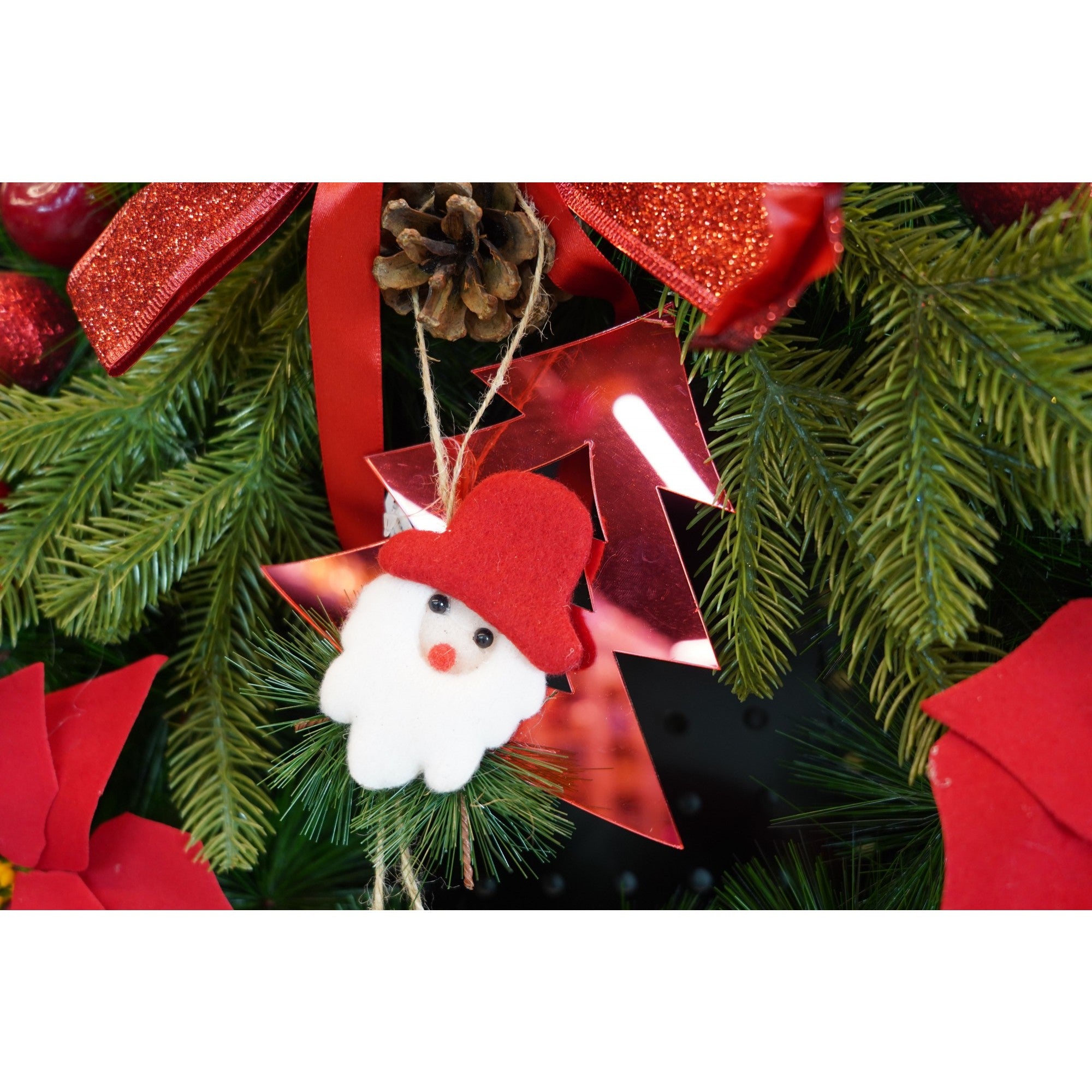 Ornament brad, Flippy, Brad cu clopotei, Rosu, Lucios, 15*20CM, Acril, Interior/ Exterior-3