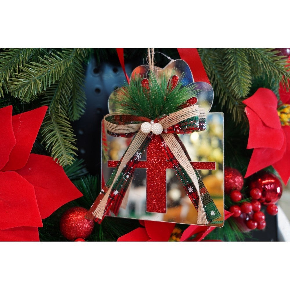 Ornament brad, Flippy, Cadou, Argintiu, Lucios, 14*15CM, Acril, Interior/ Exterior-8