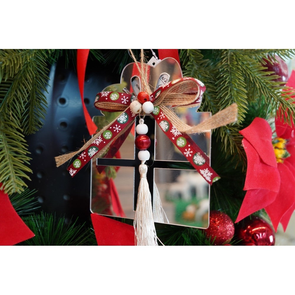 Ornament brad, Flippy, Cadou, Argintiu, Lucios, 14*26CM, Acril, Interior/ Exterior-5