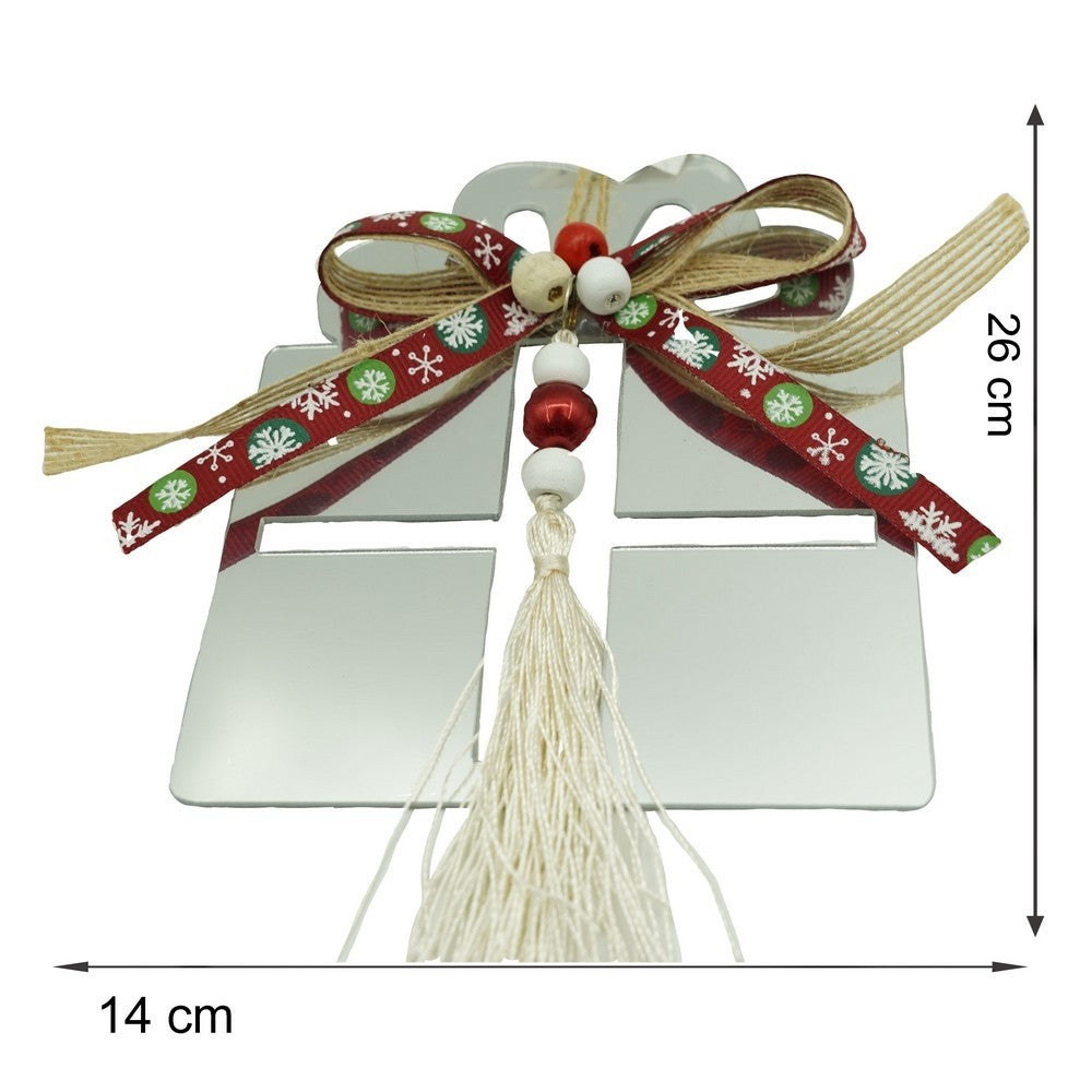 Ornament brad, Flippy, Cadou, Argintiu, Lucios, 14*26CM, Acril, Interior/ Exterior-8