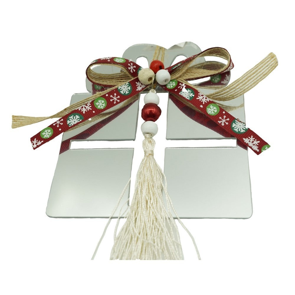 Ornament brad, Flippy, Cadou, Argintiu, Lucios, 14*26CM, Acril, Interior/ Exterior-0