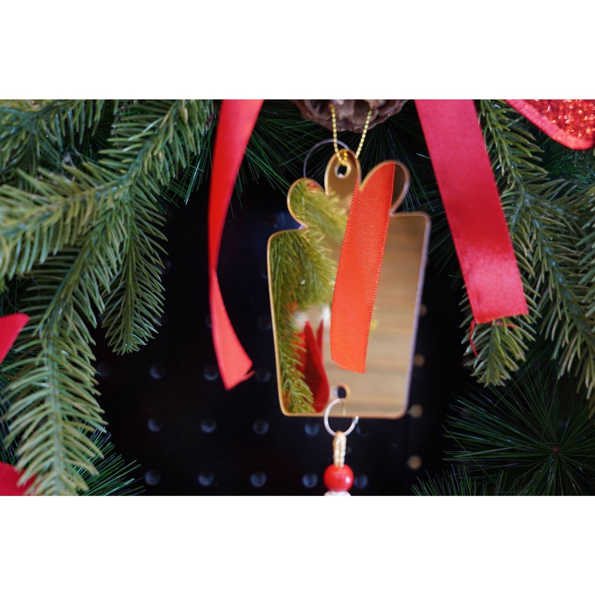 Ornament brad, Flippy, Cadou, Auriu, Lucios, 8*25CM, Acril, Interior/ Exterior-3