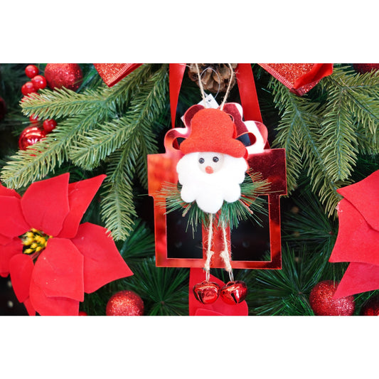 Ornament brad, Flippy, Cadou cu clopotei, Rosu, Lucios, 15*20CM, Acril, Interior/ Exterior-1