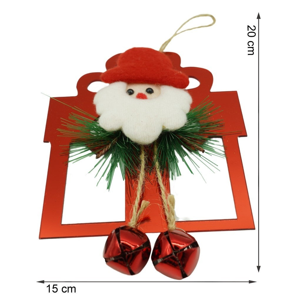Ornament brad, Flippy, Cadou cu clopotei, Rosu, Lucios, 15*20CM, Acril, Interior/ Exterior-10