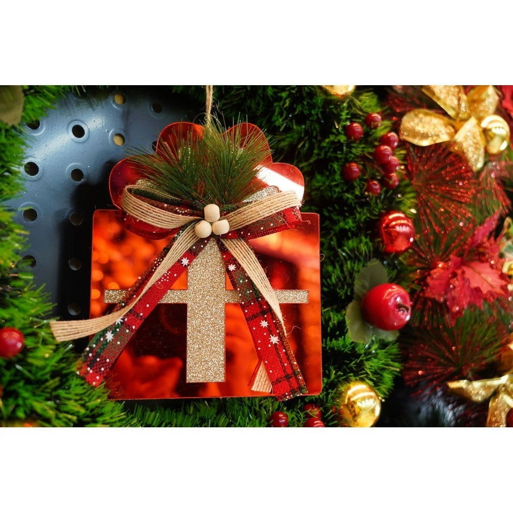 Ornament brad, Flippy, Cadou, Rosu, Lucios, 15*15CM, Acril, Interior/ Exterior-8