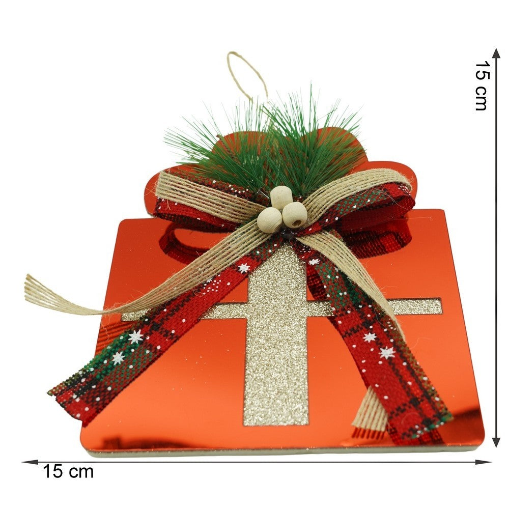 Ornament brad, Flippy, Cadou, Rosu, Lucios, 15*15CM, Acril, Interior/ Exterior-10