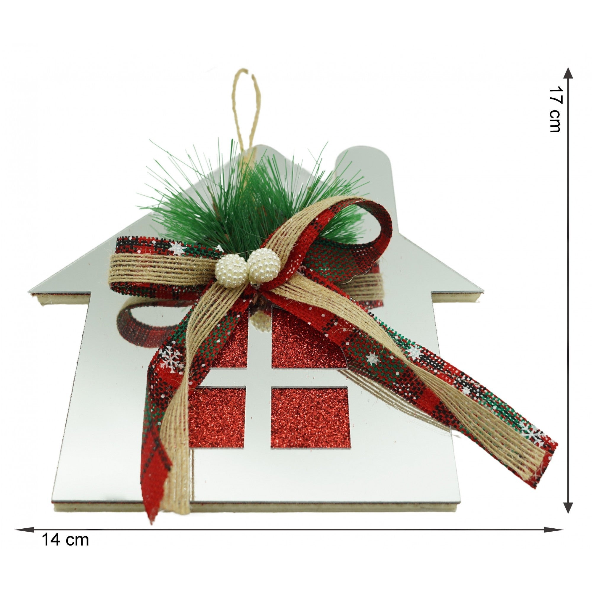 Ornament brad, Flippy, Casa, Argintiu, Lucios, 14*17CM, Acril, Interior/ Exterior-5