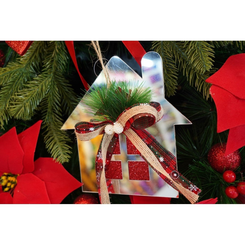 Ornament brad, Flippy, Casa, Argintiu, Lucios, 14*17CM, Acril, Interior/ Exterior-9