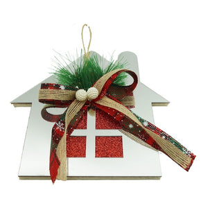 Ornament brad, Flippy, Casa, Argintiu, Lucios, 14*17CM, Acril, Interior/ Exterior-0