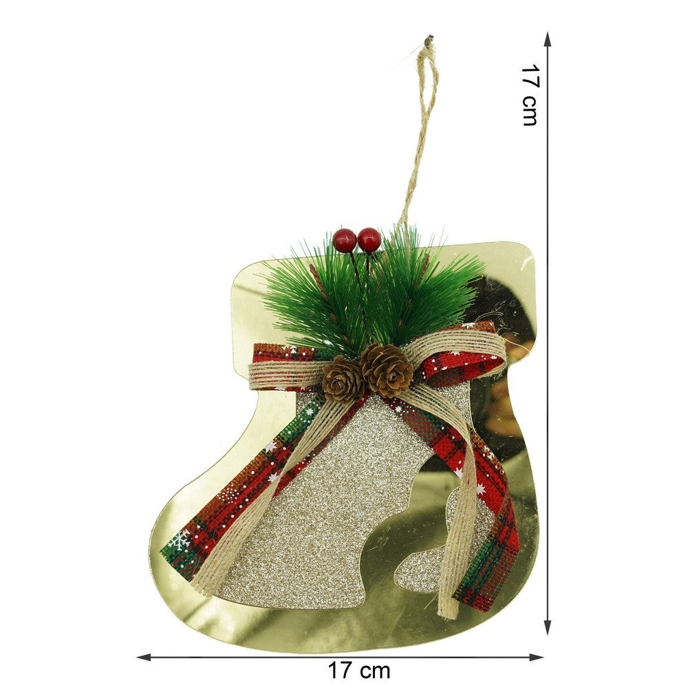 Ornament brad, Flippy, Ciorap, Auriu, Lucios, 17*17CM, Acril, Interior/ Exterior-10