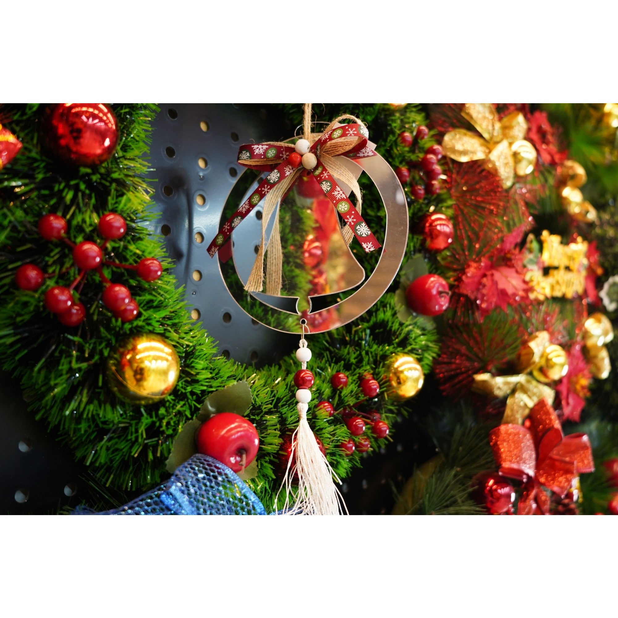 Ornament brad, Flippy, Clopotel, Argintiu, Lucios, 14*26CM, Acril, Interior/ Exterior-3