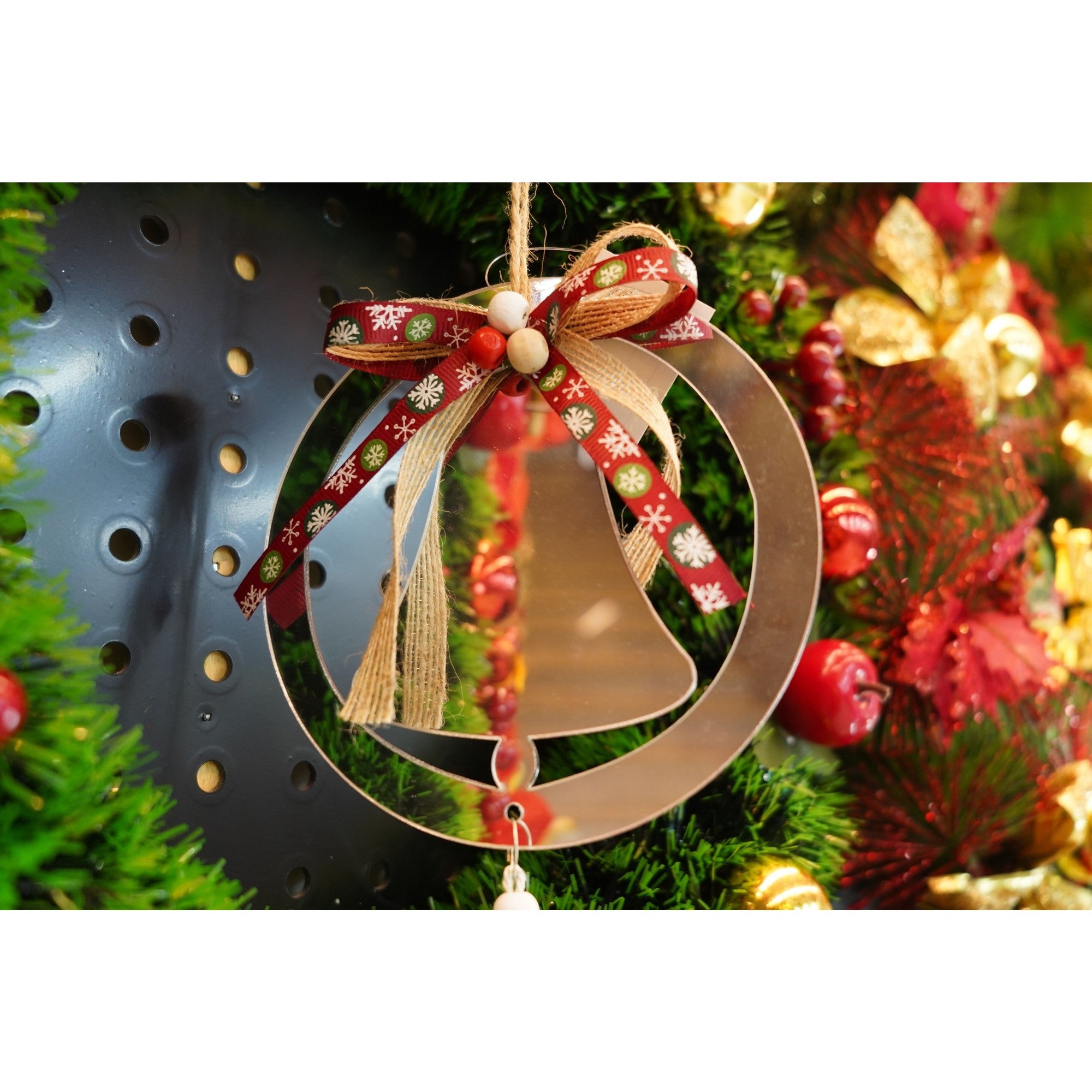 Ornament brad, Flippy, Clopotel, Argintiu, Lucios, 14*26CM, Acril, Interior/ Exterior-4