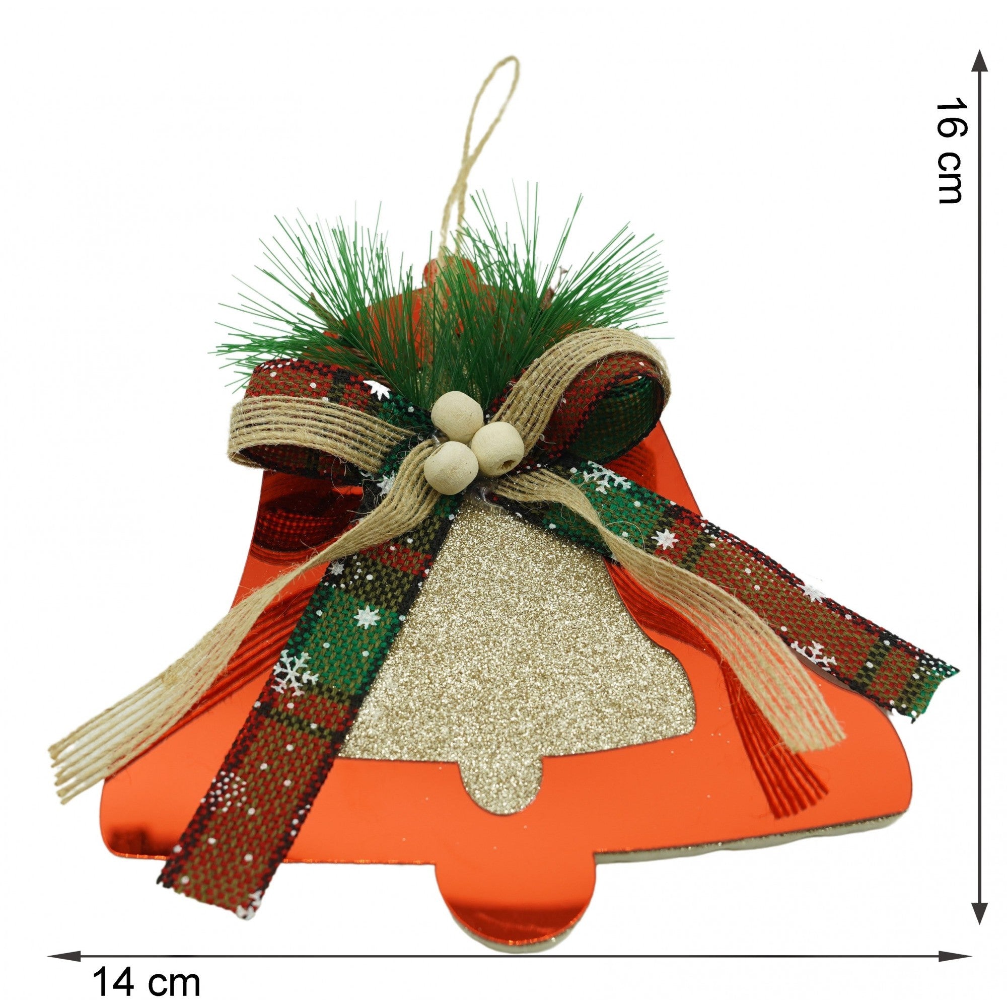 Ornament brad, Flippy, Clopotel, Rosu, Lucios, 14*16CM, Acril, Interior/ Exterior-5