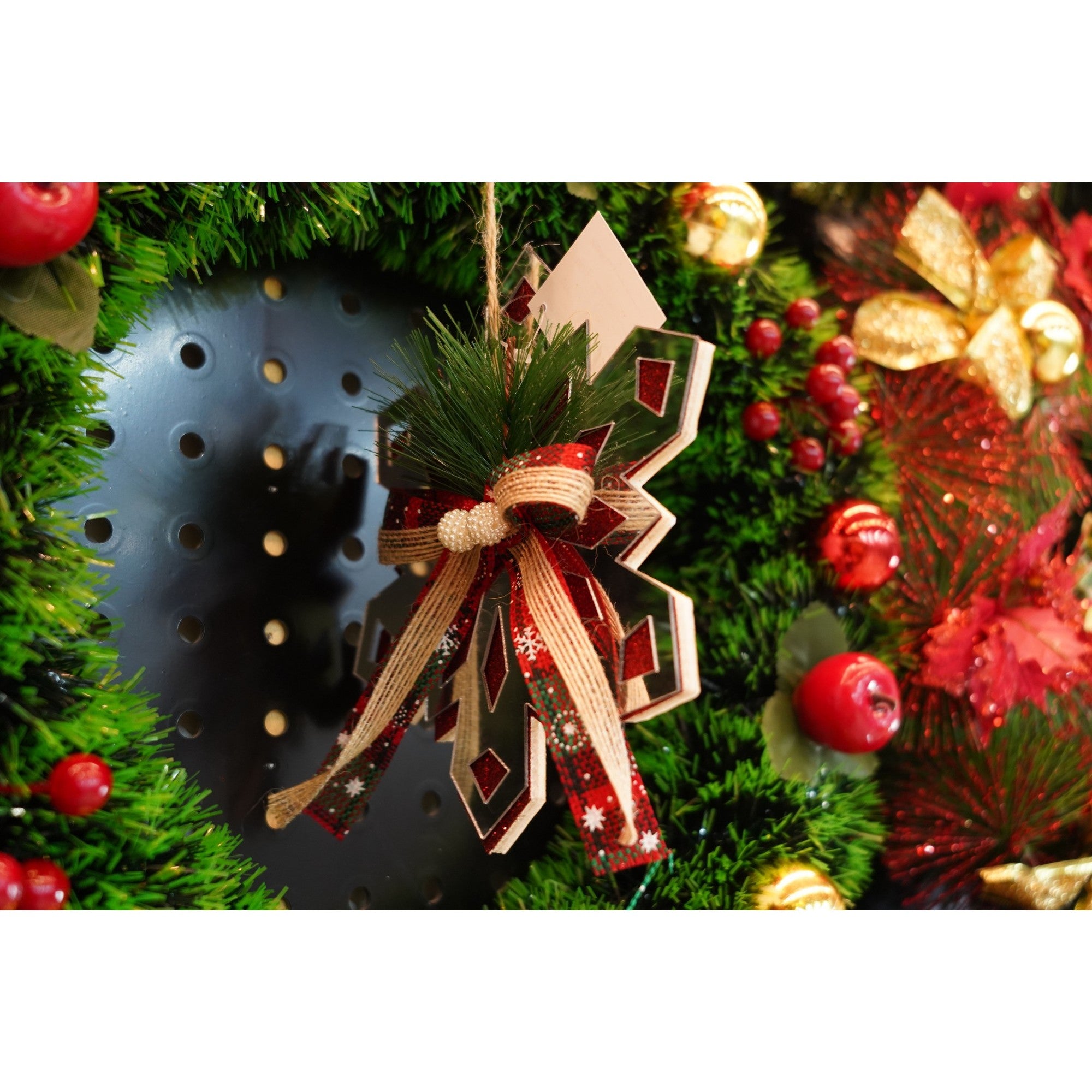 Ornament brad, Flippy, Fulg de nea, Argintiu, Lucios, 14*15CM, Acril, Interior/ Exterior-3