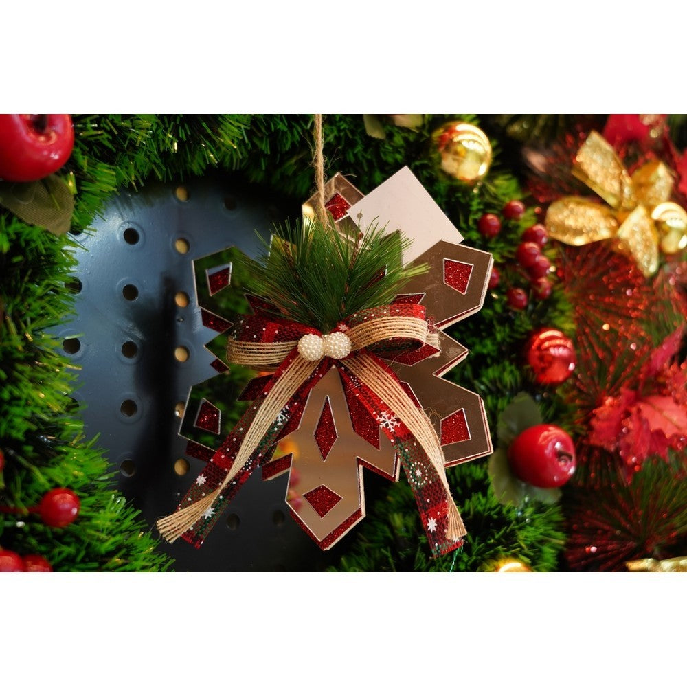 Ornament brad, Flippy, Fulg de nea, Argintiu, Lucios, 14*15CM, Acril, Interior/ Exterior-7