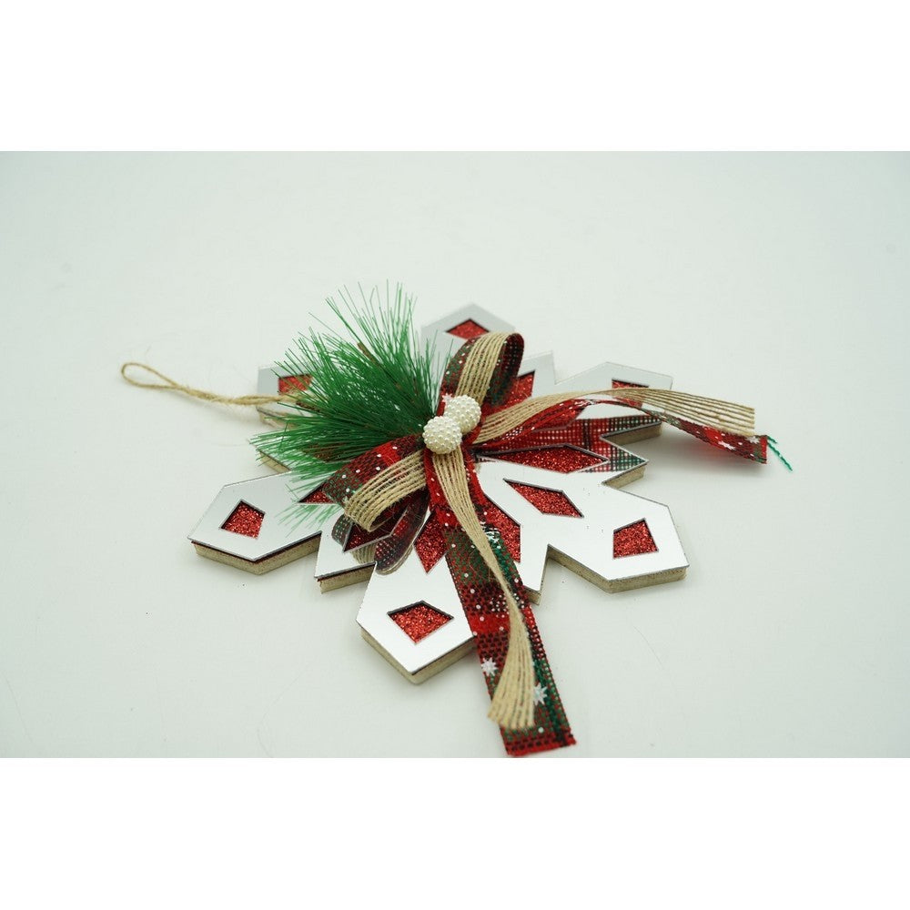 Ornament brad, Flippy, Fulg de nea, Argintiu, Lucios, 14*15CM, Acril, Interior/ Exterior-9