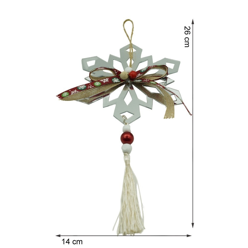 Ornament brad, Flippy, Fulg de nea, Argintiu, Lucios, 14*26CM, Acril, Interior/ Exterior-10