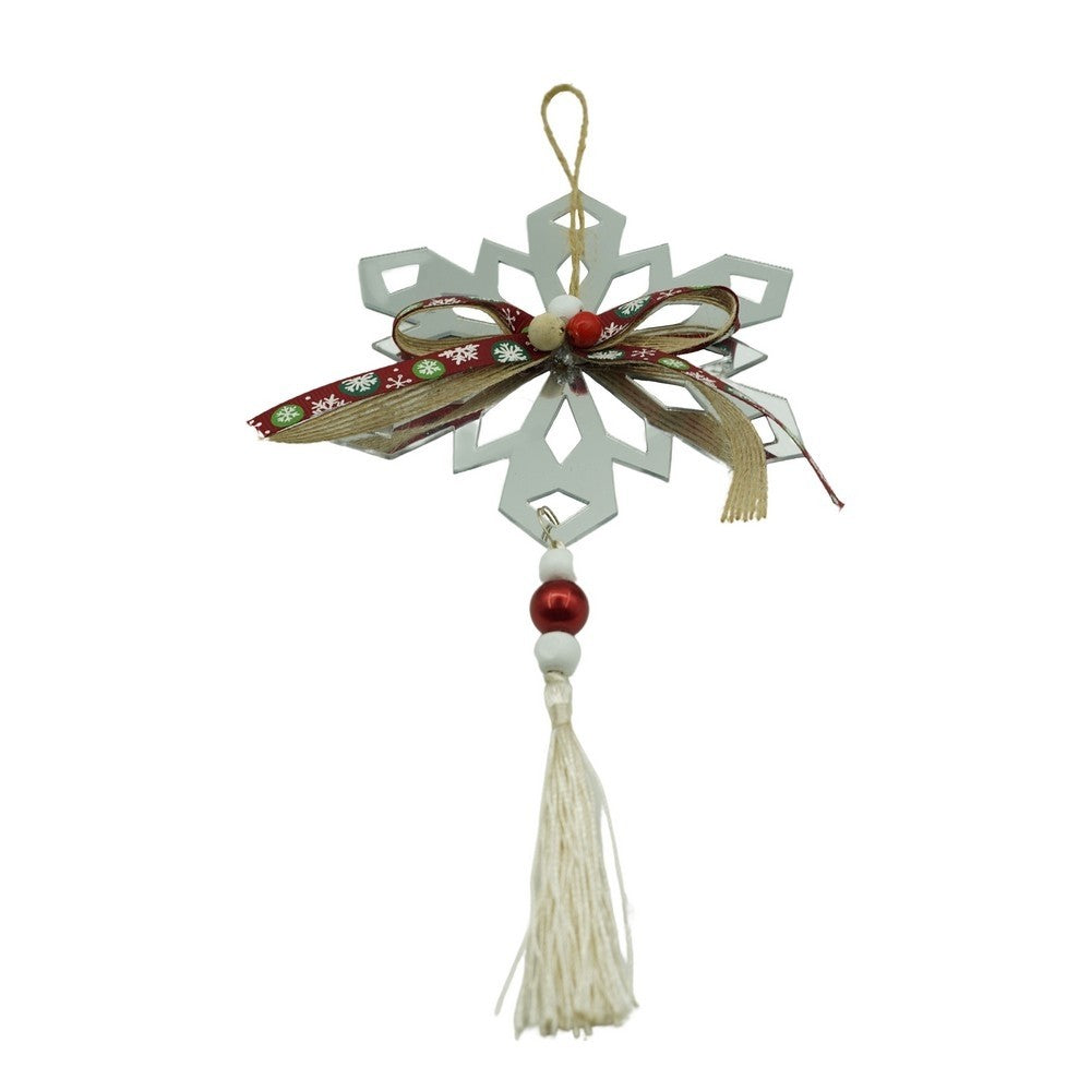 Ornament brad, Flippy, Fulg de nea, Argintiu, Lucios, 14*26CM, Acril, Interior/ Exterior-0