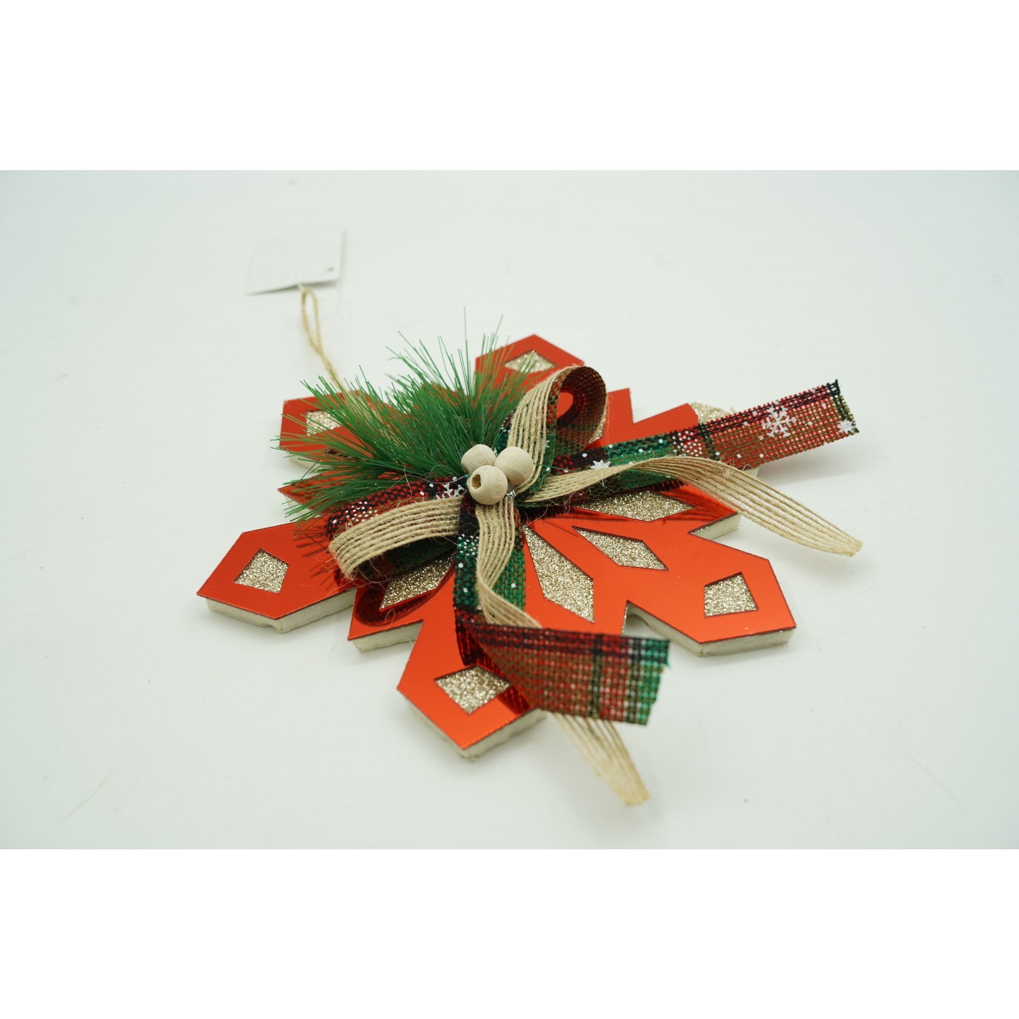 Ornament brad, Flippy, Fulg de nea, Rosu, Lucios, 15*15CM, Acril, Interior/ Exterior-4