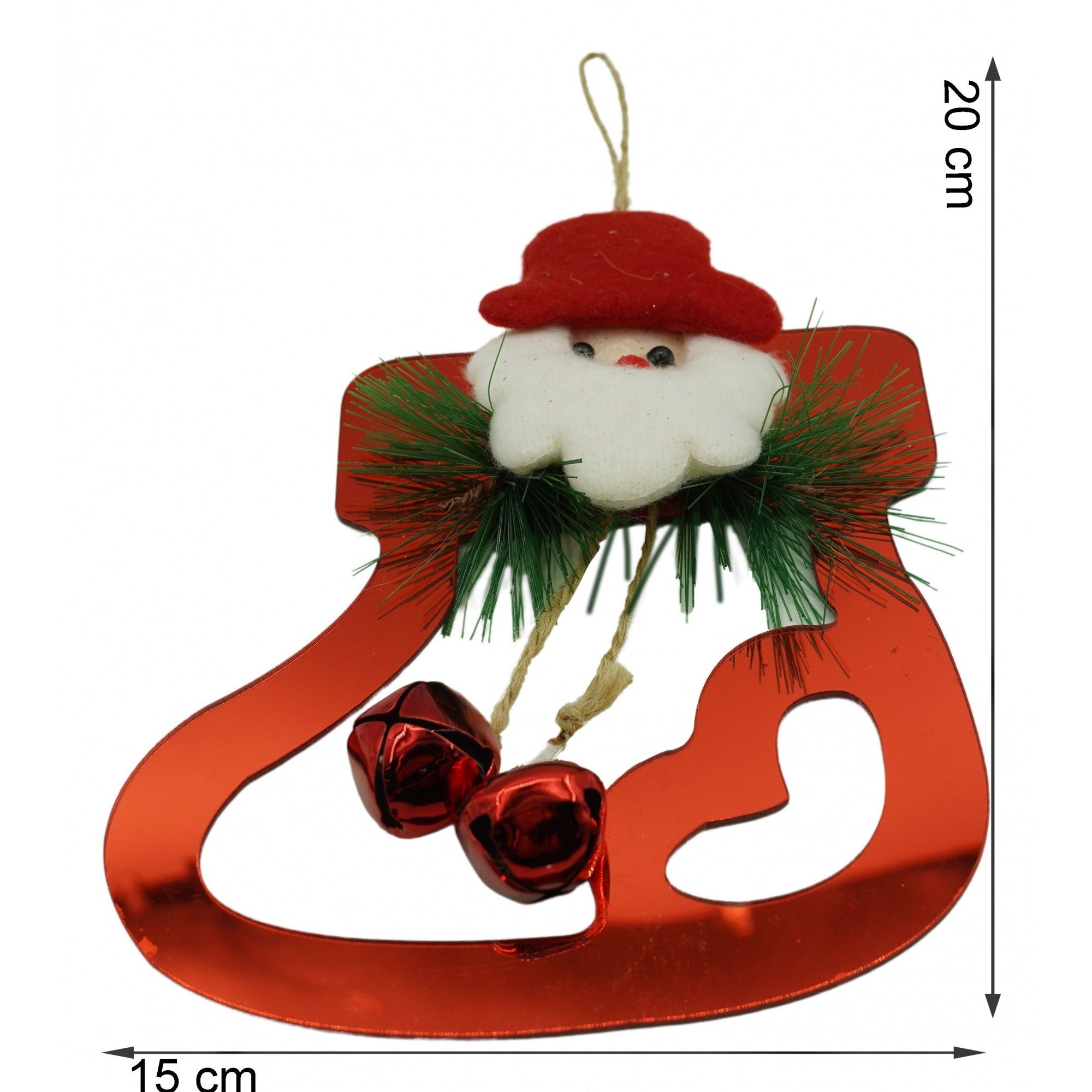 Ornament brad, Flippy, Gheata cu clopotei, Rosu, Lucios, 15*20CM, Acril, Interior/ Exterior-4