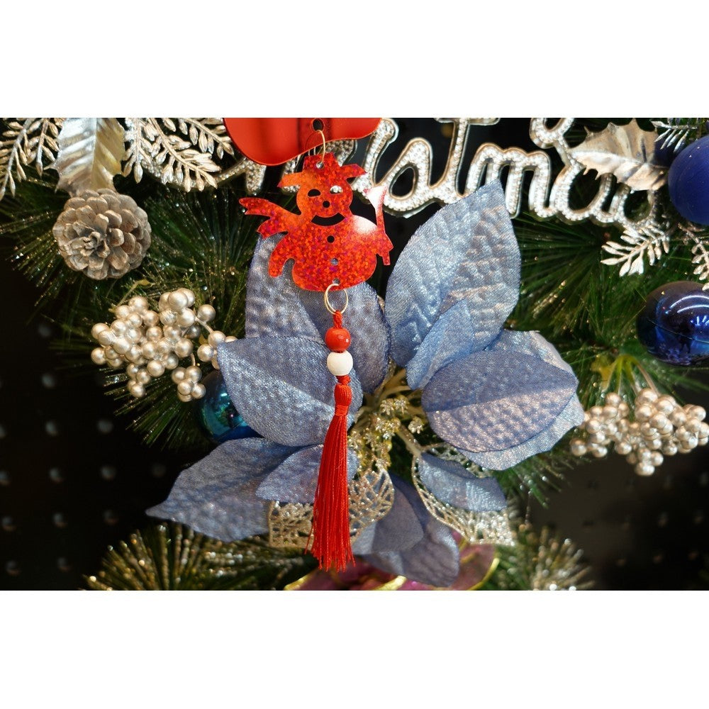 Ornament brad, Flippy, Gheata, Om de zapada, Rosu, Lucios, 10*28CM, Acril, Interior/ Exterior-7
