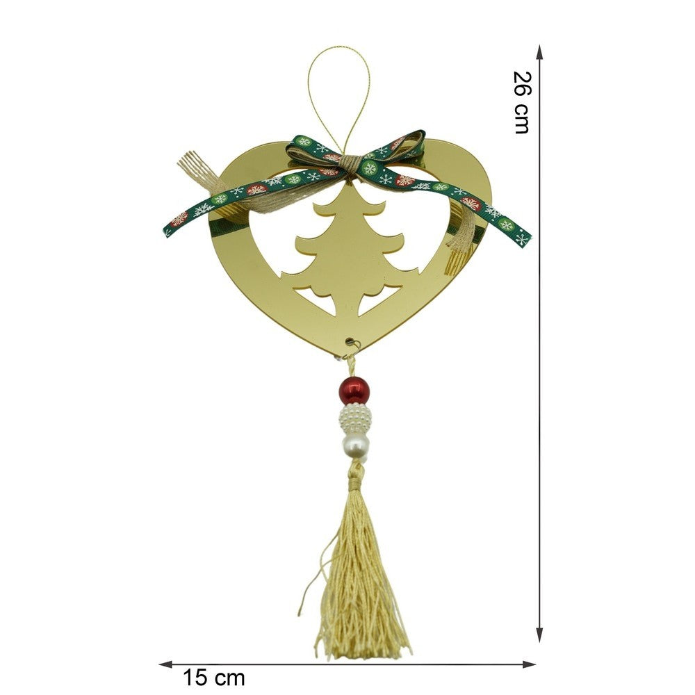 Ornament brad, Flippy, Inima, Auriu, Lucios, 15*26CM, Acril, Interior/ Exterior-10