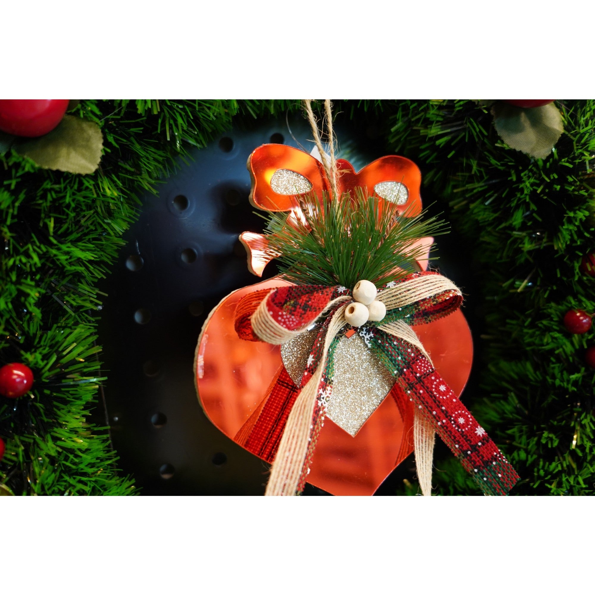 Ornament brad, Flippy, Inima, Rosu, Lucios, 15*15CM, Acril, Interior/ Exterior-3