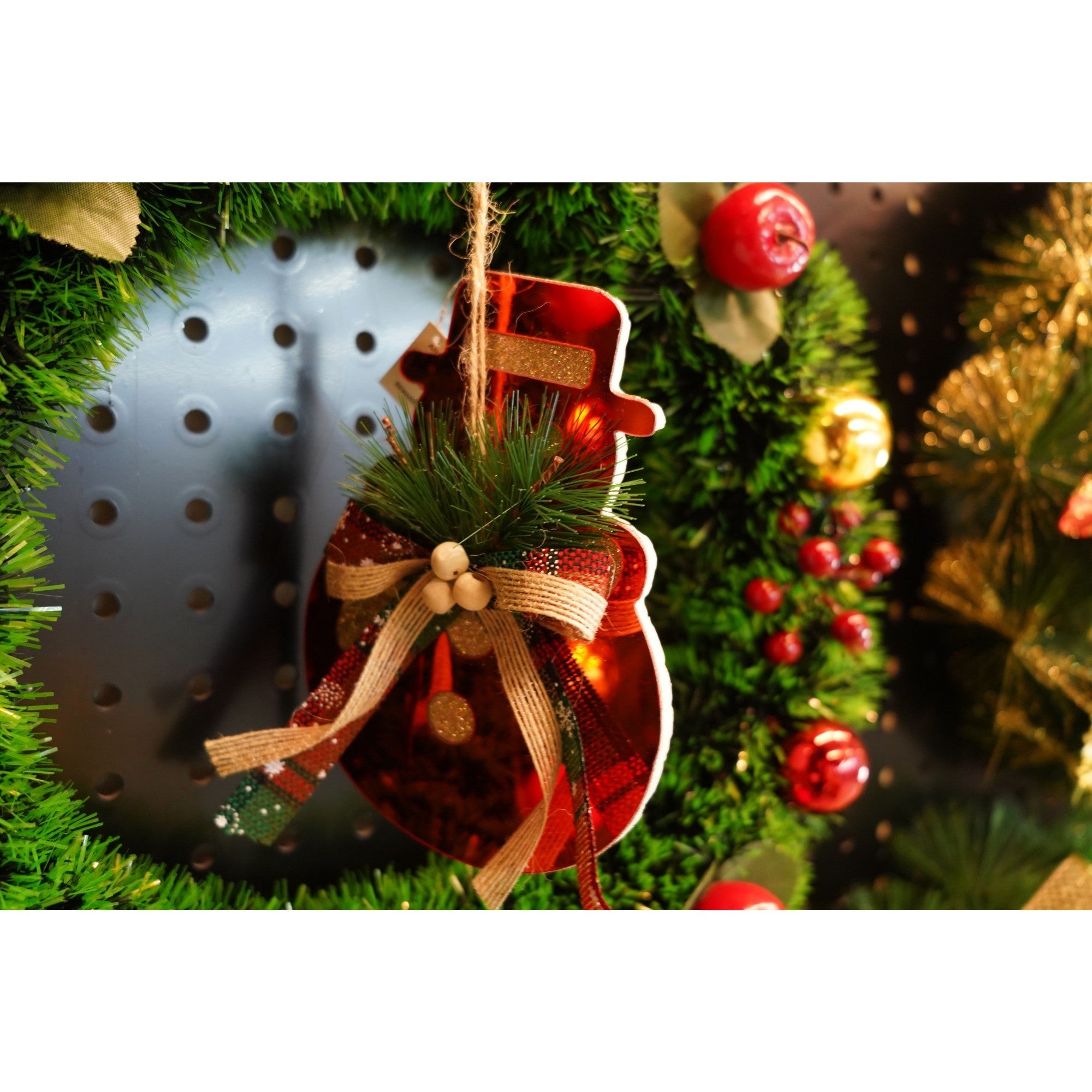Ornament brad, Flippy, Om de zapada, Rosu, Lucios, 14*17CM, Acril, Interior/ Exterior-3