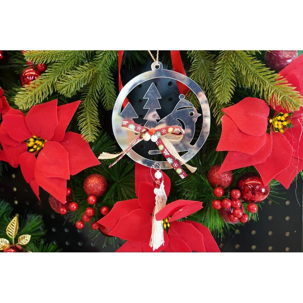 Ornament brad, Flippy, Pasare, Argintiu, Lucios, 14*26CM, Acril, Interior/ Exterior-6