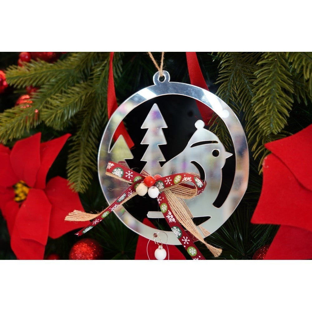 Ornament brad, Flippy, Pasare, Argintiu, Lucios, 14*26CM, Acril, Interior/ Exterior-7