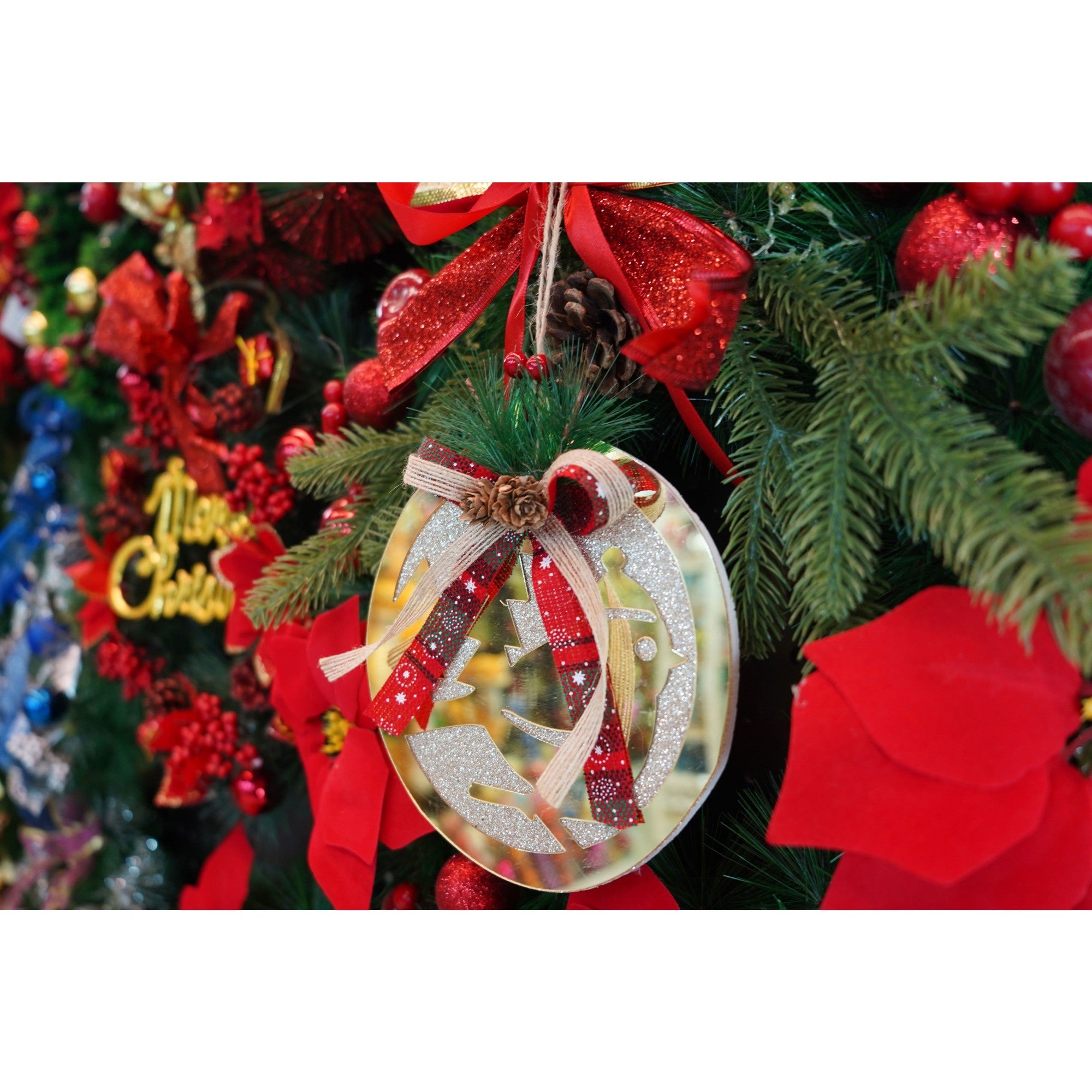 Ornament brad, Flippy, Pasare, Auriu, Lucios, 17*17CM, Acril, Interior/ Exterior-10