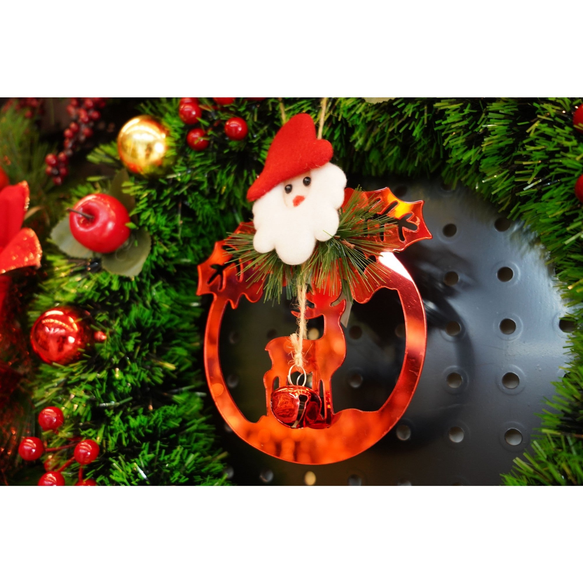 Ornament brad, Flippy, Ren cu clopotei, Rosu, Lucios, 15*20CM, Acril, Interior/ Exterior-2