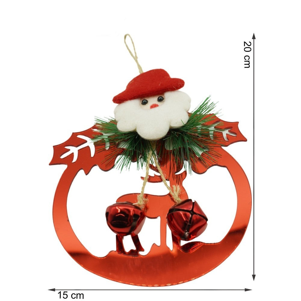 Ornament brad, Flippy, Ren cu clopotei, Rosu, Lucios, 15*20CM, Acril, Interior/ Exterior-10
