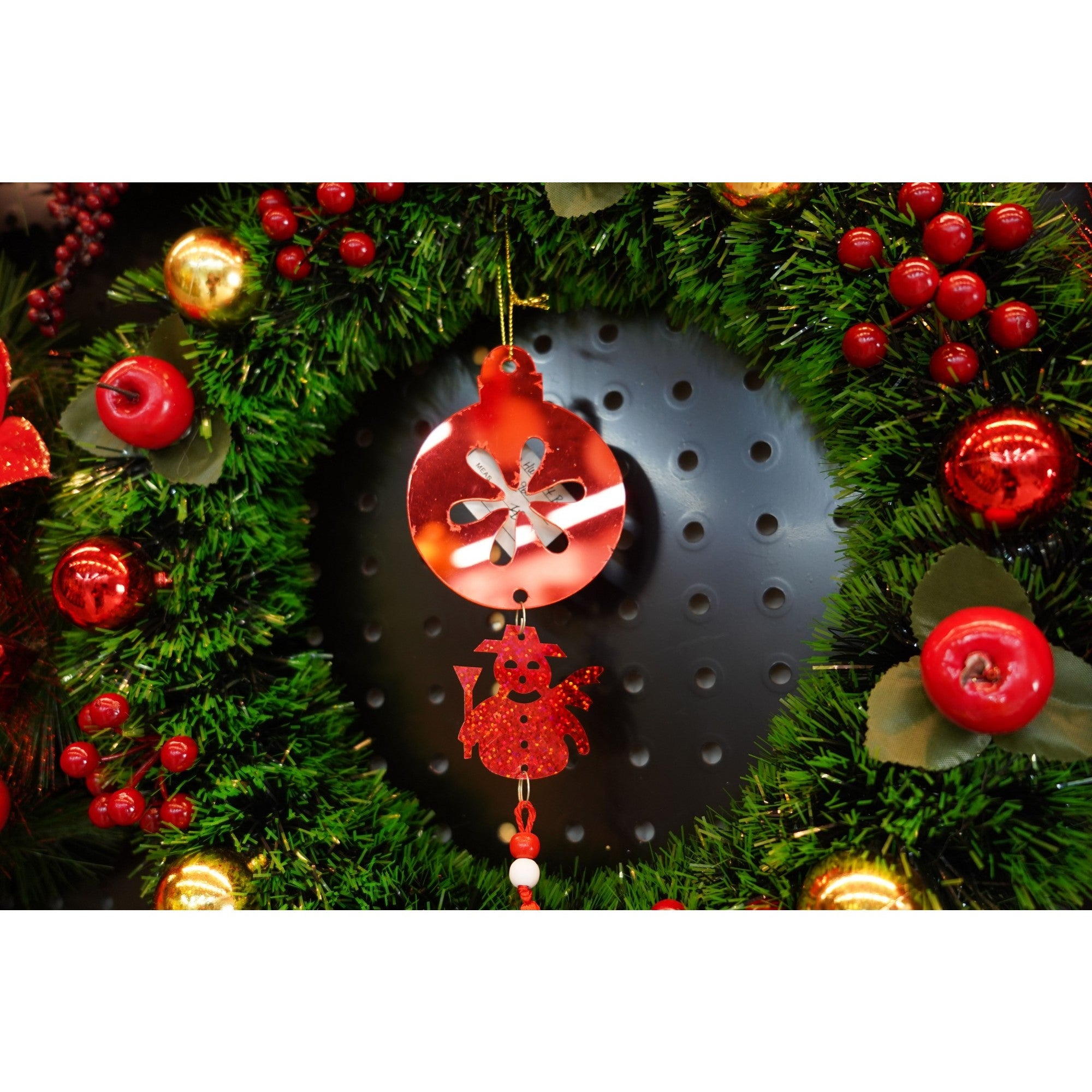 Ornament brad, Flippy, Rotund, Om de zapada, Rosu, Lucios, 10*28CM, Acril, Interior/ Exterior-1