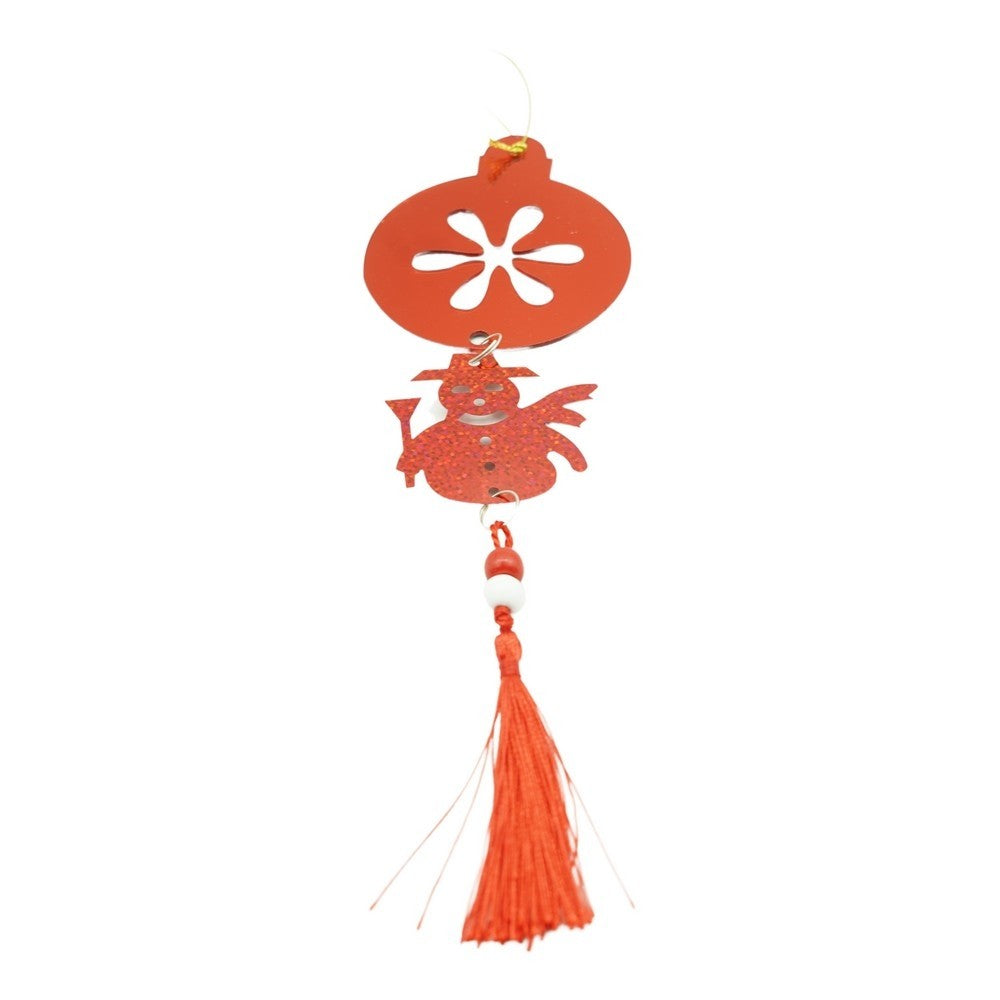 Ornament brad, Flippy, Rotund, Om de zapada, Rosu, Lucios, 10*28CM, Acril, Interior/ Exterior-0