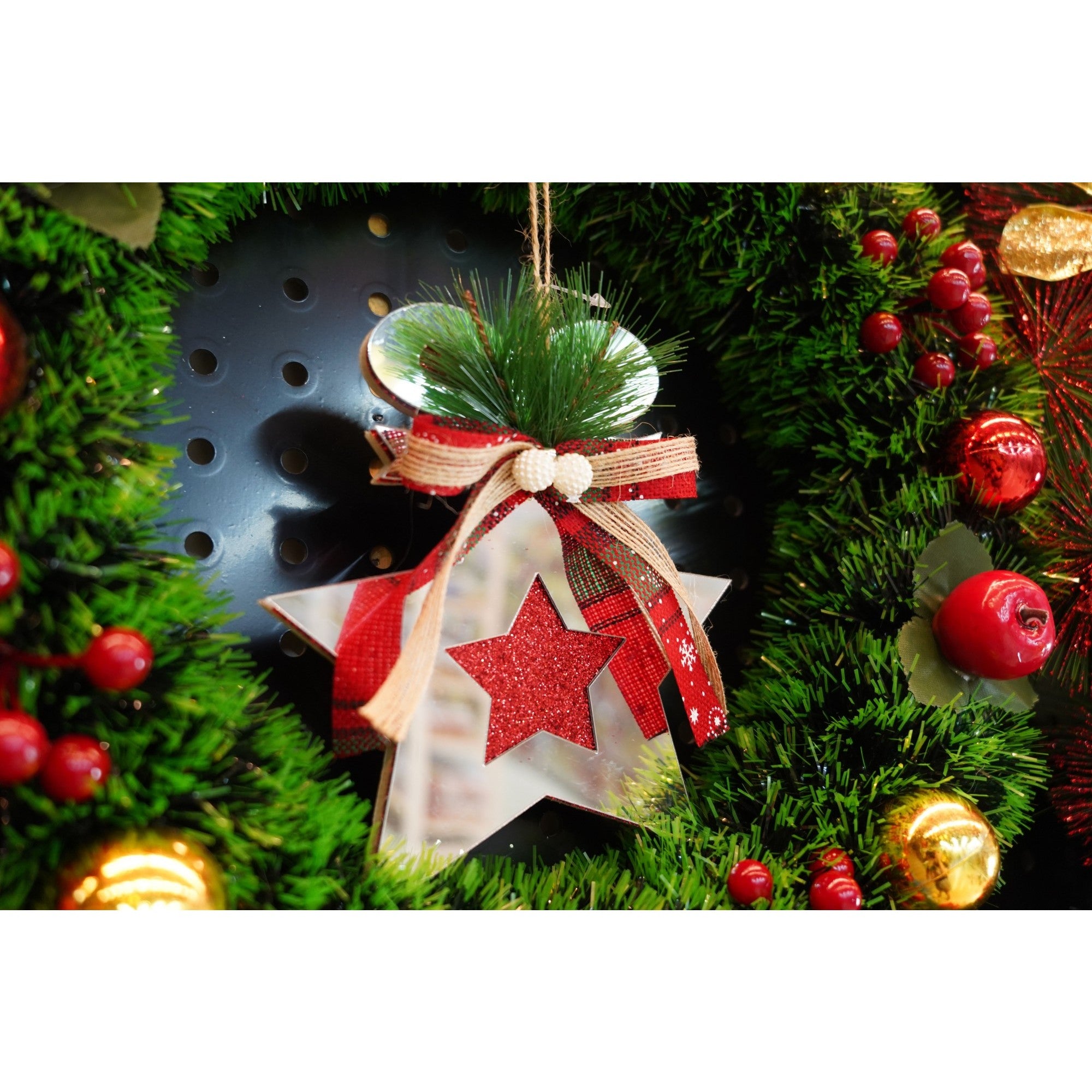 Ornament brad, Flippy, Stea, Argintiu, Lucios, 14*17CM, Acril, Interior/ Exterior-2