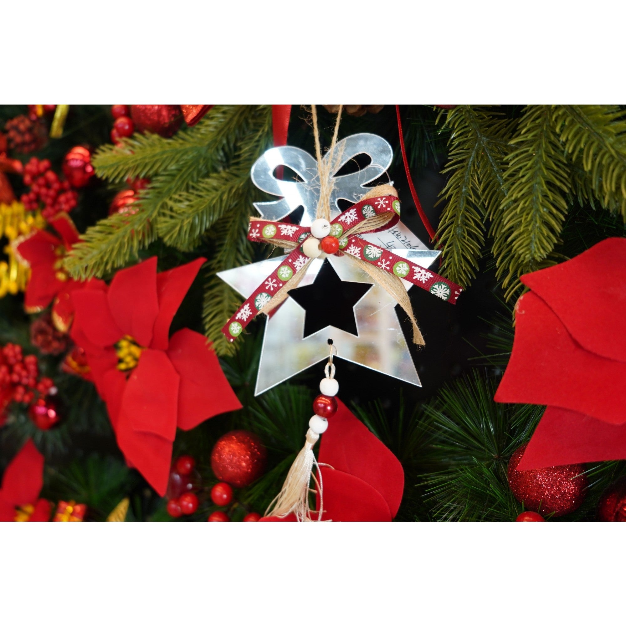 Ornament brad, Flippy, Stea, Argintiu, Lucios, 14*26CM, Acril, Interior/ Exterior-4