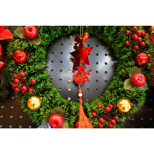 Ornament brad, Flippy, Stea, Om de zapada, Rosu, Lucios, 10*28CM, Acril, Interior/ Exterior-1