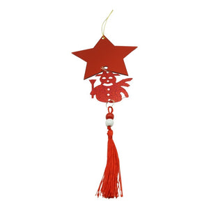 Ornament brad, Flippy, Stea, Om de zapada, Rosu, Lucios, 10*28CM, Acril, Interior/ Exterior-0