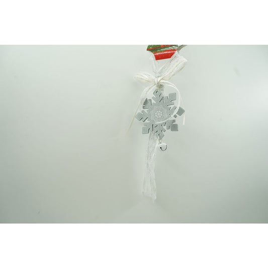 Ornament de brad fulg de nea, Flippy, gri, lemn, 25 cm-1