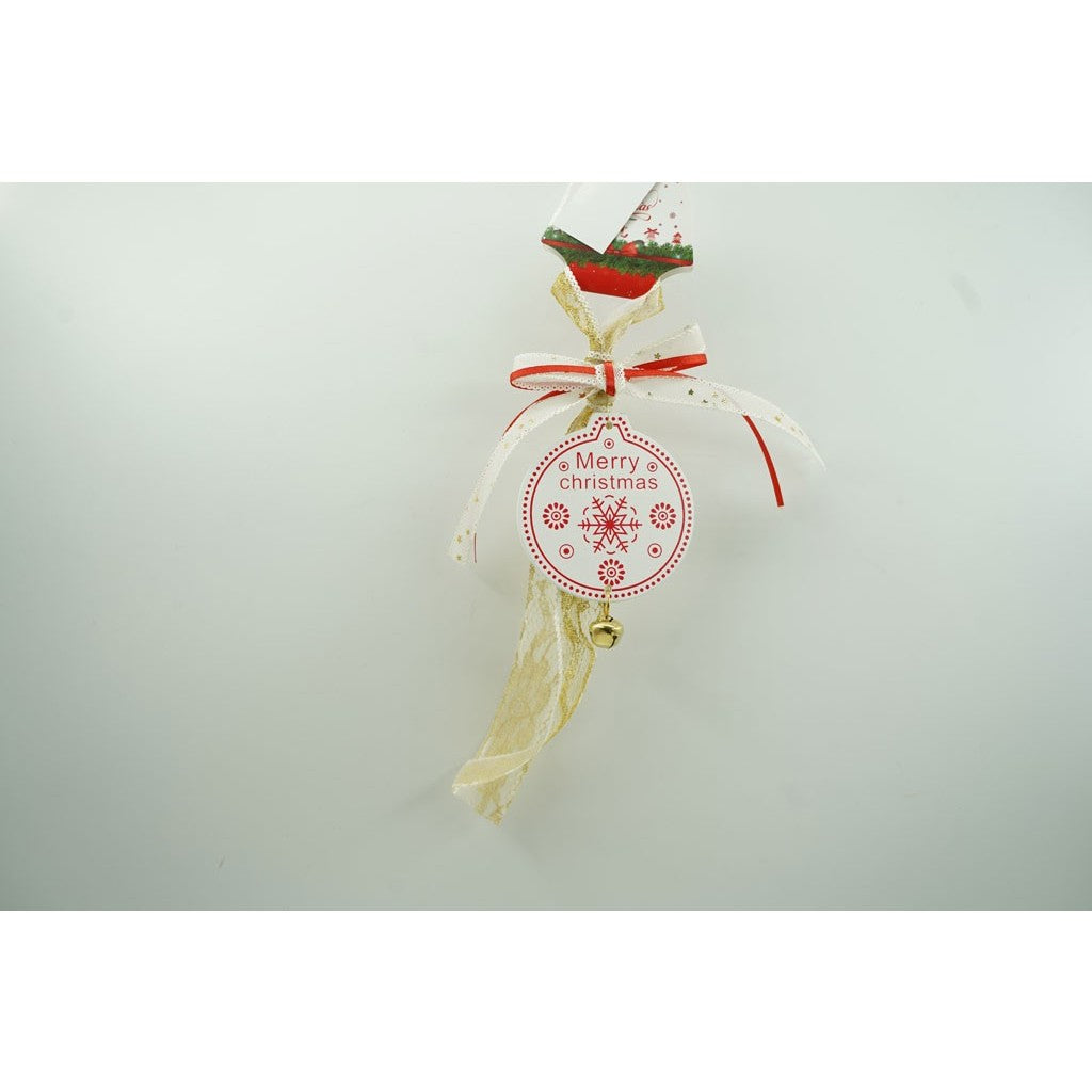 Ornament de brad medalion, Flippy, alb, lemn, 25 cm-2