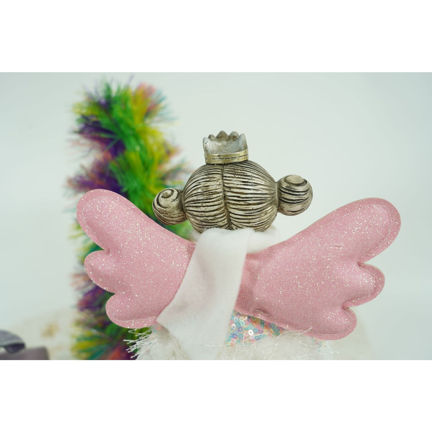 Ornament de Craciun ingeras, Flippy, alb, textil, 26 cm-7