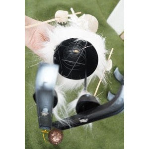 Ornament de Craciun ren pe schiuri model 2, Flippy, alb/verde, textil, 33 cm-9