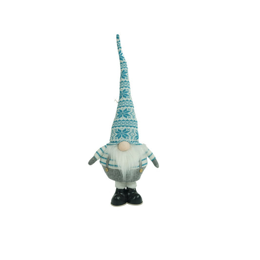 Ornament de Craciun spiridus, Flippy, alb/albastru, textil, 59 cm-1