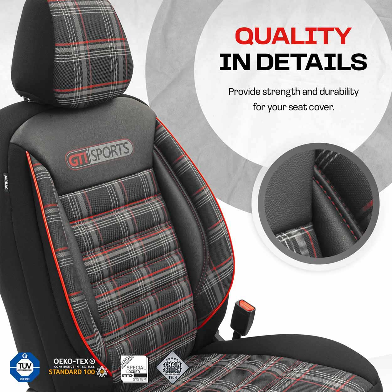 Set huse scaun auto PREMIUM, Universale, nefractionate, OTOM GTI SPORT 801-7