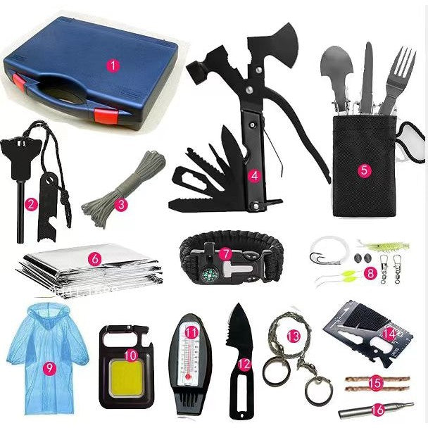 Kit supravietuire multifunctional Flippy, Instrumente profesionale, Sub Forma de Trusa, pentru Camping, Drumetii, Aventuri in aer liber-0