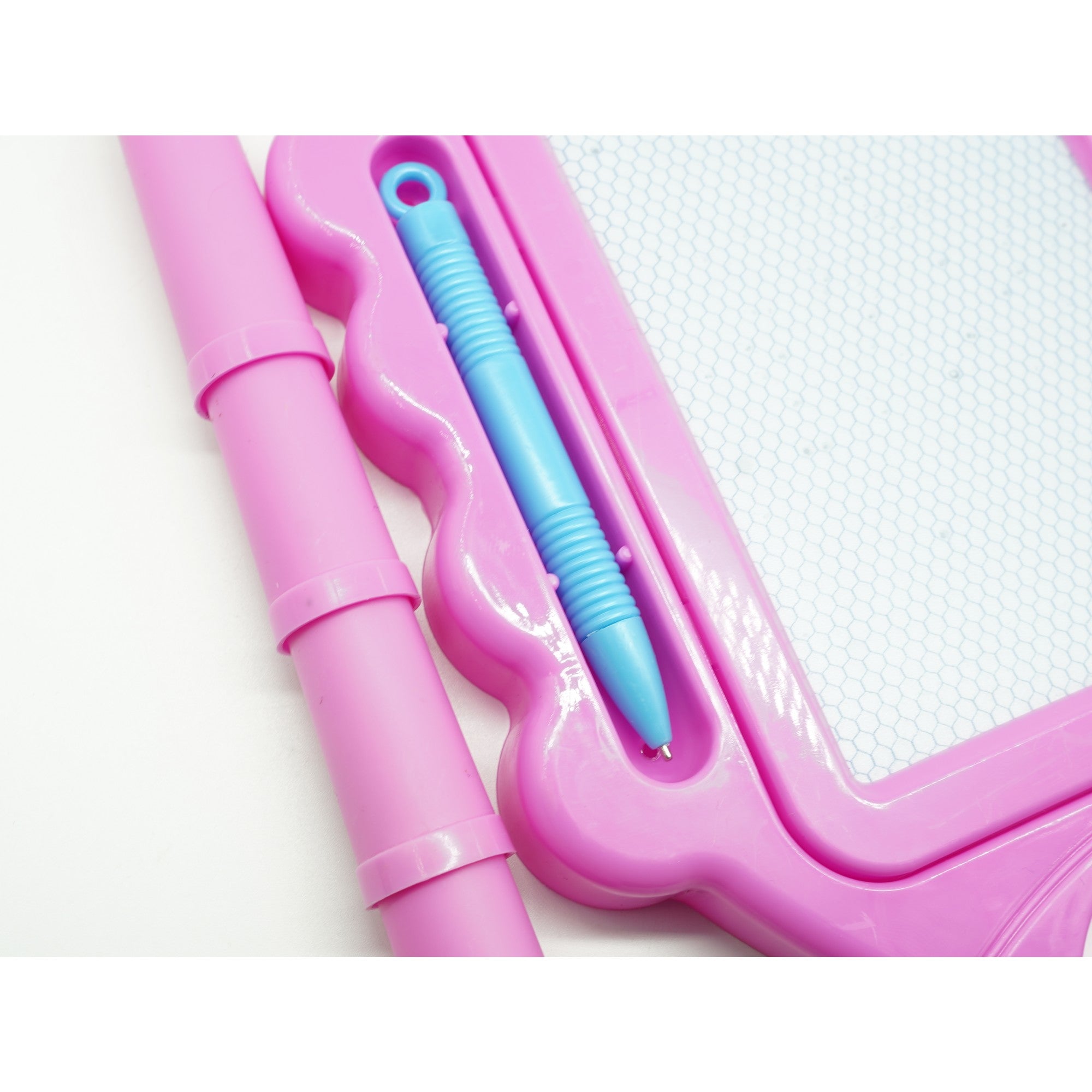 Tabla Magnetica pentru desen Flippy, Pix, forma dreptunghi, dimensiuni 23x17 cm, Dezvolta Creativitatea, cu picioare suport, Roz-2