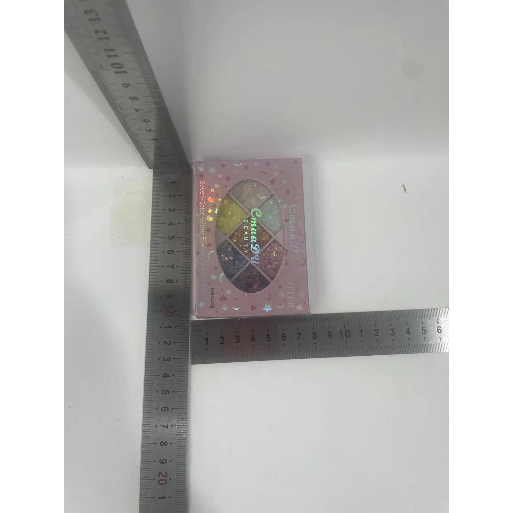 Paleta cu Glitter, Flippy, Varianta 1, 7 Nuante, Pentru Corp si Par, 50 g, Rezistent la Apa, 9.8 x 6.8 cm, Multicolor-5