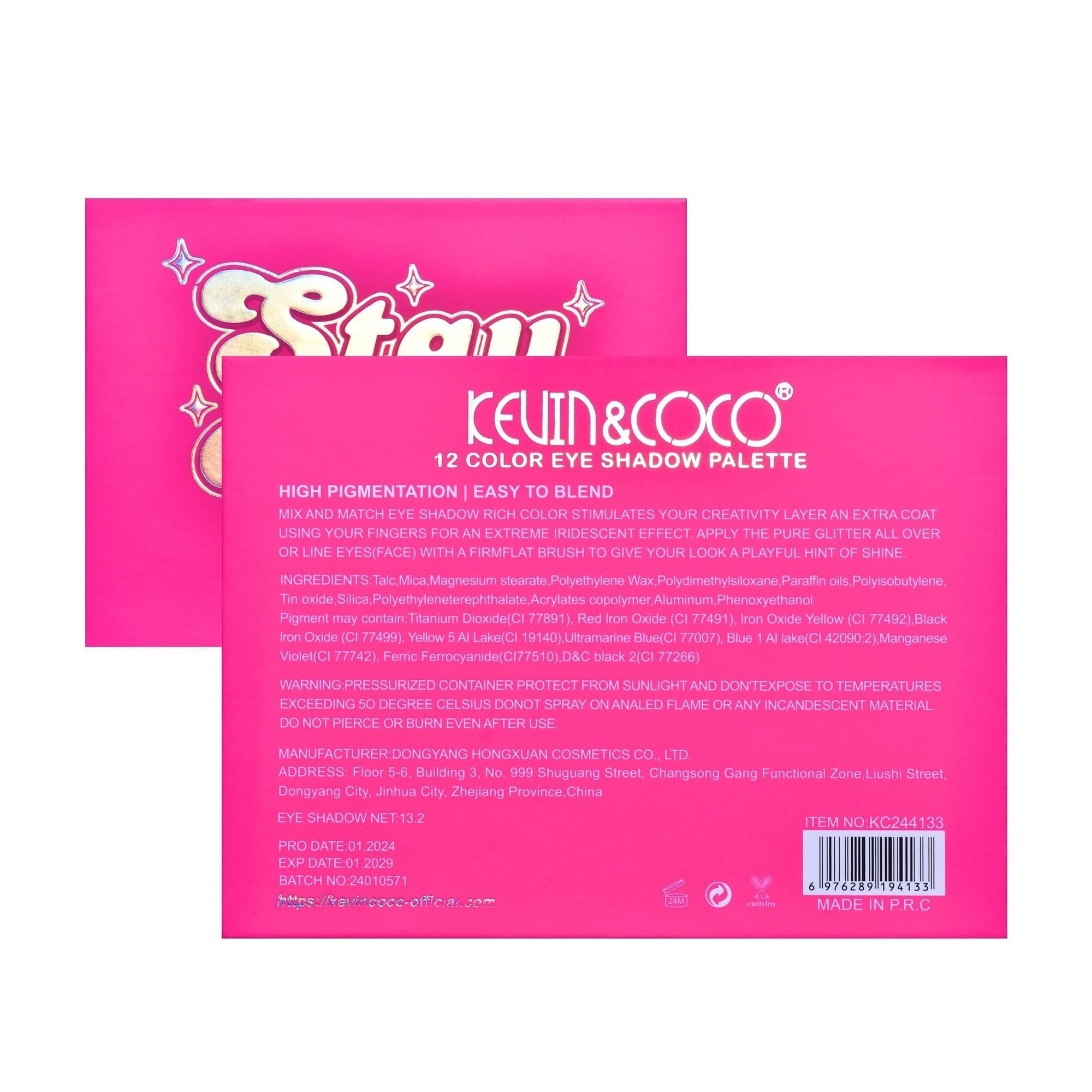 Paleta de Machiaj, KEVIN & COCO, Stay Wild. Fard de Pleoape, 12 culori, 13.6 x 10.4 x 0.9 cm-5